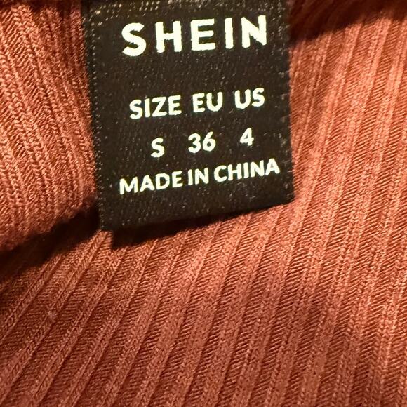 Brown Ribbed Button Front Bodycon Maxi Dress S Short Sleeve - Picture 5 of 8